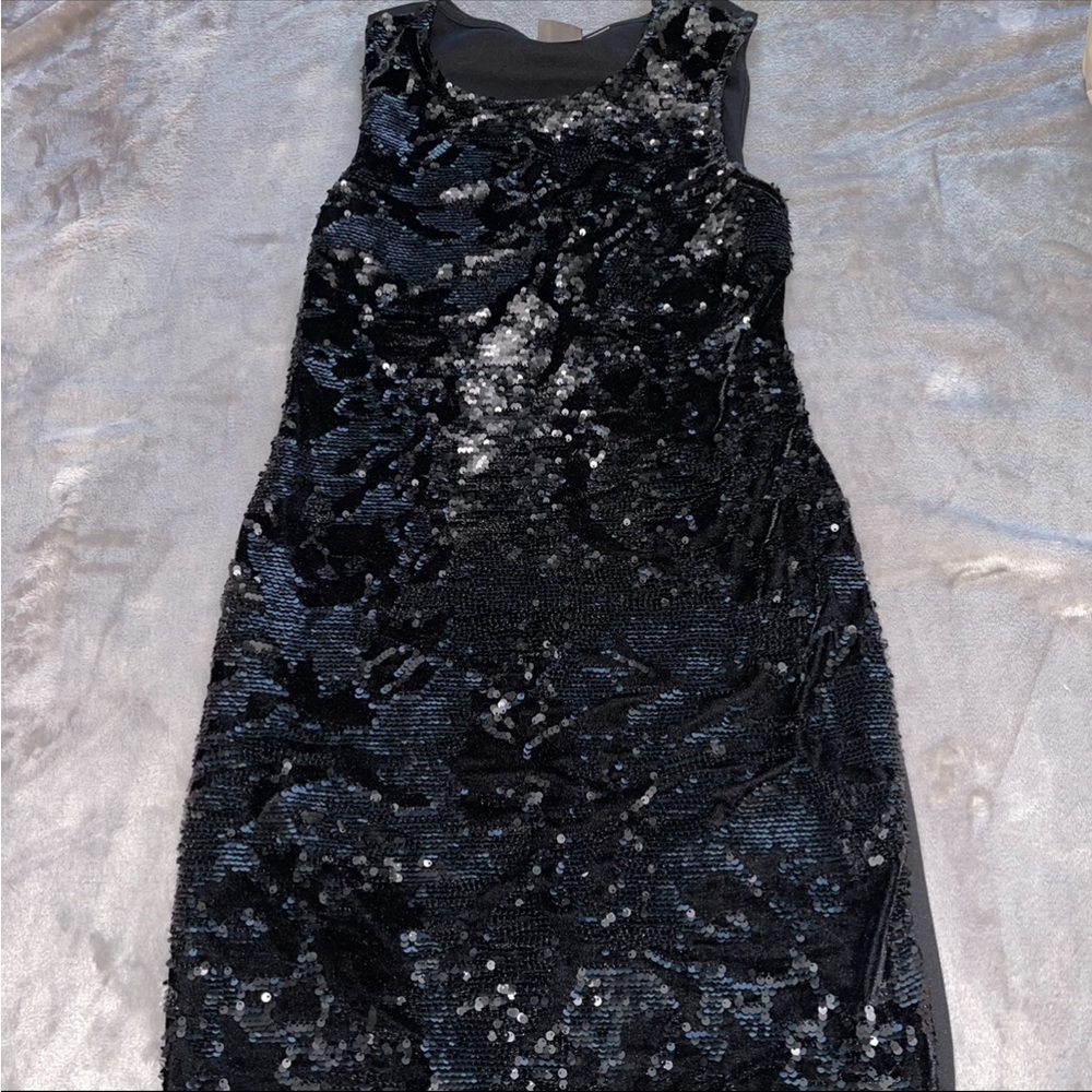 Vero Moda black sequin midi dress